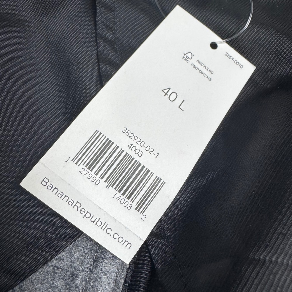 Banana Republic Mario Bellucci Wool Gray Blazer Jacket Mens 40L Long NEW - Picture 4 of 9